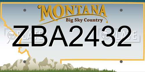ZBA2432 Montana License Plate