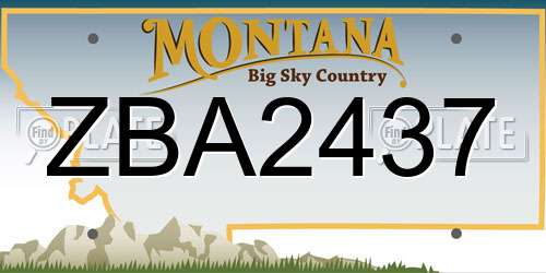 ZBA2437 Montana License Plate