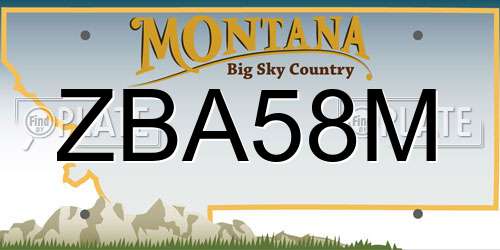 ZBA58M Montana License Plate