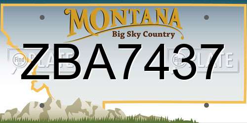 ZBA7437 Montana License Plate