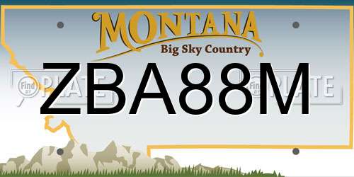 ZBA88M Montana License Plate