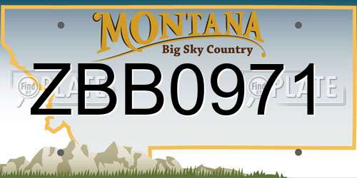 ZBB0971 Montana License Plate