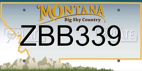 ZBB339 Montana License Plate