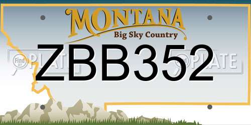 ZBB352 Montana License Plate