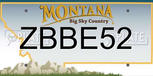 ZBBE52 Montana License Plate
