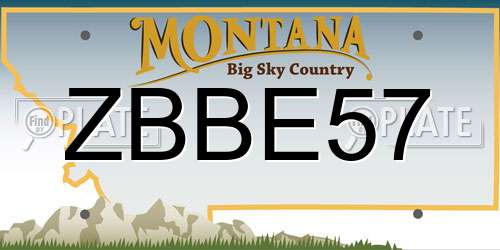 ZBBE57 Montana License Plate