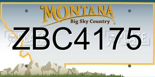 ZBC4175 Montana License Plate