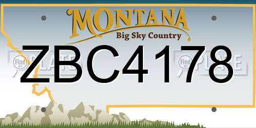 ZBC4178 Montana License Plate
