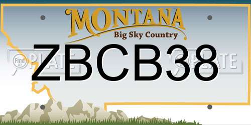 ZBCB38 Montana License Plate