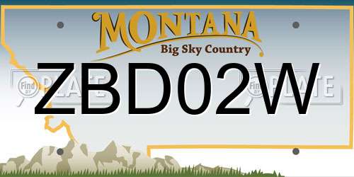 ZBD02W Montana License Plate
