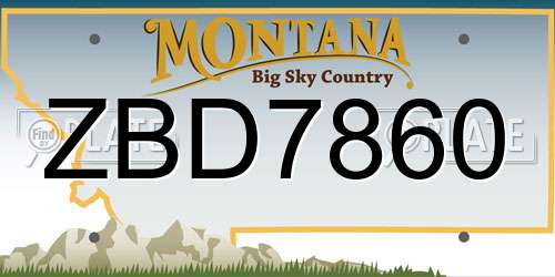 ZBD7860 Montana License Plate