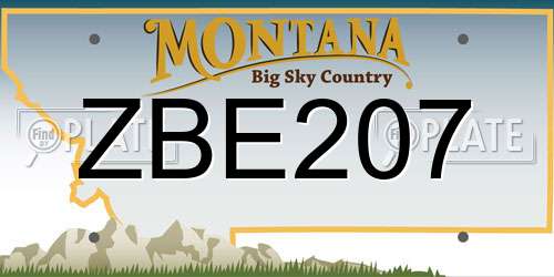 ZBE207 Montana License Plate
