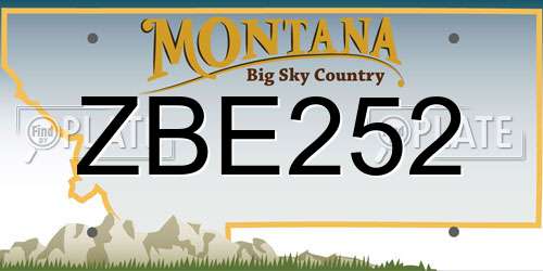 ZBE252 Montana License Plate