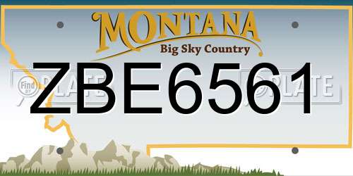 ZBE6561 Montana License Plate