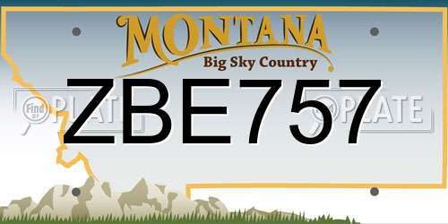 ZBE757 Montana License Plate