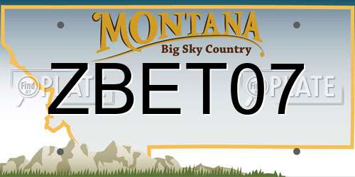ZBET07 Montana License Plate