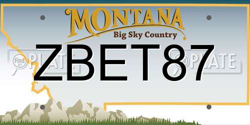ZBET87 Montana License Plate