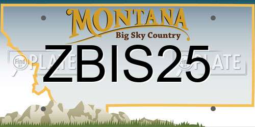ZBIS25 Montana License Plate