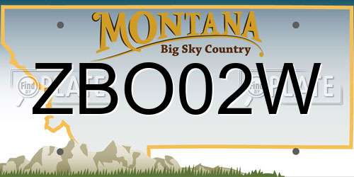 ZBO02W Montana License Plate