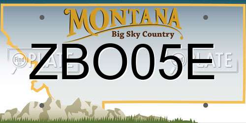 ZBO05E Montana License Plate