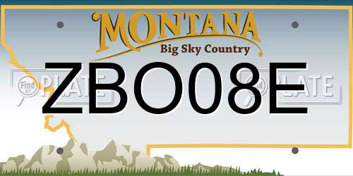 ZBO08E Montana License Plate