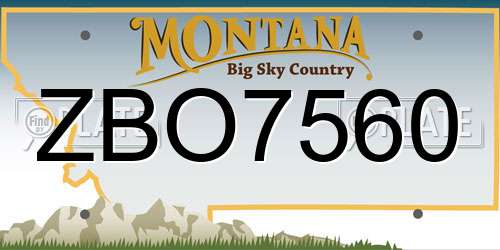 ZBO7560 Montana License Plate