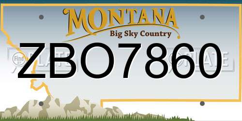 ZBO7860 Montana License Plate