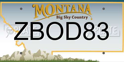 ZBOD83 Montana License Plate