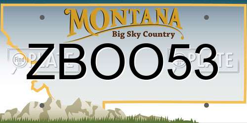 ZBOO53 Montana License Plate