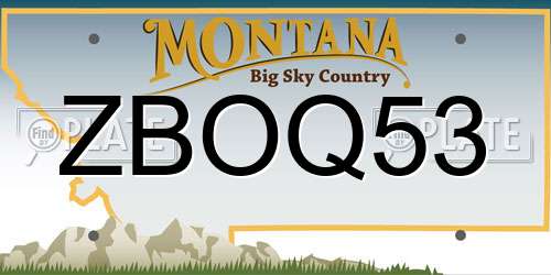ZBOQ53 Montana License Plate