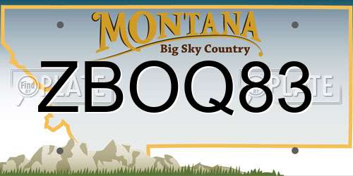 ZBOQ83 Montana License Plate