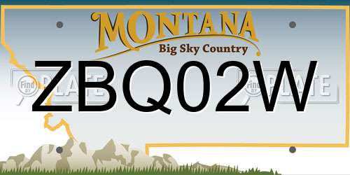 ZBQ02W Montana License Plate