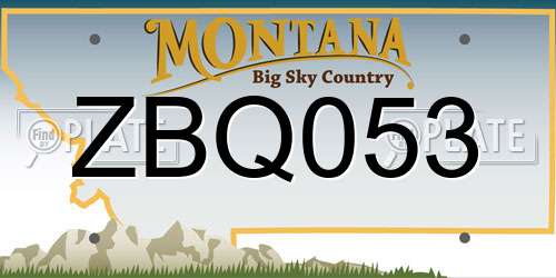 ZBQ053 Montana License Plate