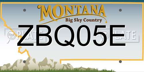 ZBQ05E Montana License Plate
