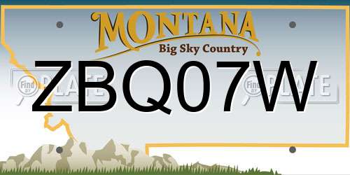 ZBQ07W Montana License Plate