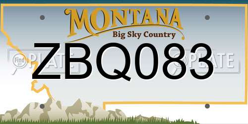 ZBQ083 Montana License Plate