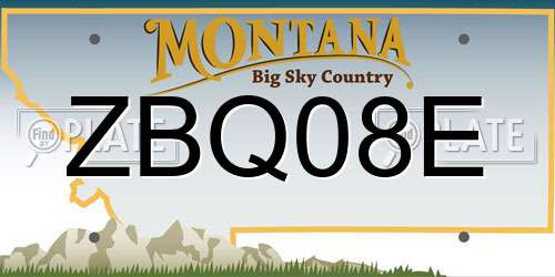 ZBQ08E Montana License Plate