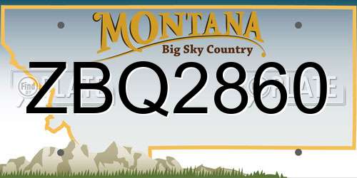 ZBQ2860 Montana License Plate