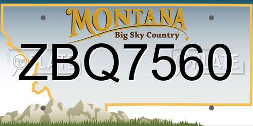 ZBQ7560 Montana License Plate