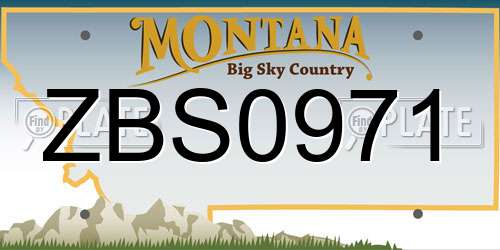 ZBS0971 Montana License Plate