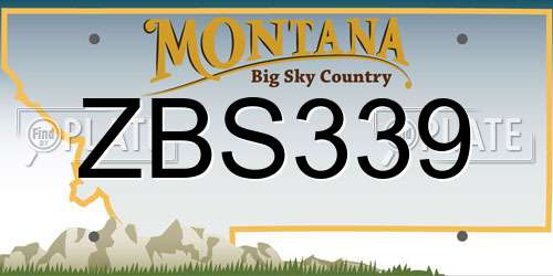 ZBS339 Montana License Plate