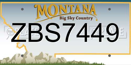 ZBS7449 Montana License Plate