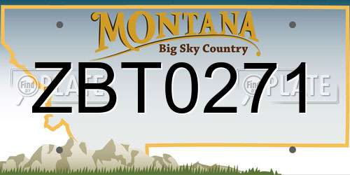ZBT0271 Montana License Plate
