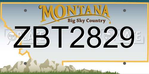 ZBT2829 Montana License Plate