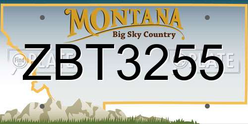 ZBT3255 Montana License Plate