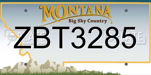 ZBT3285 Montana License Plate