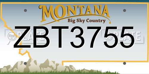 ZBT3755 Montana License Plate