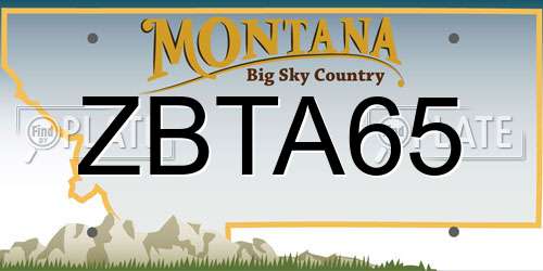 ZBTA65 Montana License Plate
