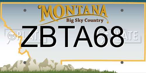 ZBTA68 Montana License Plate