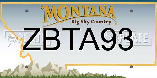 ZBTA93 Montana License Plate